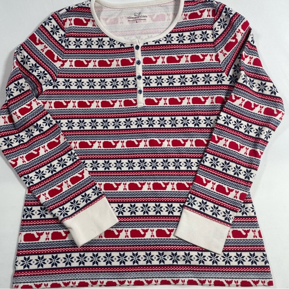 NWOT Vineyard Vines Christmas Holiday Thermal Long Sleeve Women’s Large - Picture 13 of 15